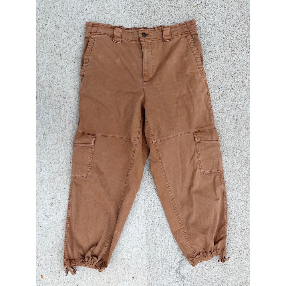 Old Navy High-Rise Balloon Cargo Pants Brown Coco De Mer Size Large